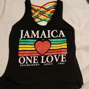 Jamaica One Love Black Muscle Tee